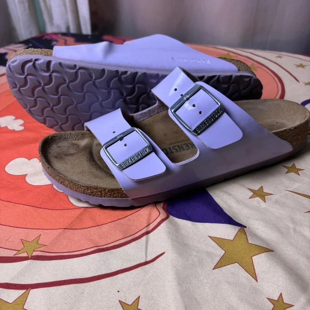 Birkenstock Arizona Lavender Purple Patent Birko-Flor Sandals Womens Walking 41